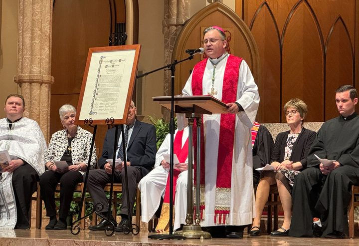 Christian 'Care of Creation Declaration' installed within Chicago Catholic cathedral